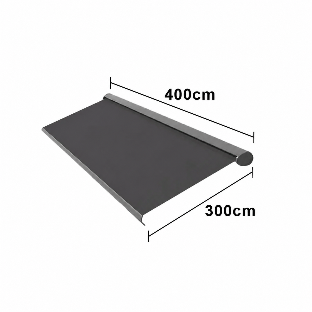 SOLARA Electric Retractable Awning Black Frame Remote Control Waterproof Aluminium 400*300cm Patio Balcony Outdoor Use - Dark Grey