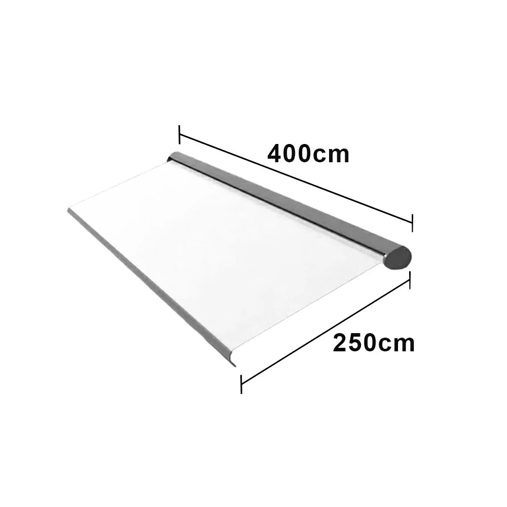 SOLARA Electric Retractable Awning Black Frame Remote Control Waterproof Aluminium 300/400/500cm Patio Balcony Outdoor Use - White