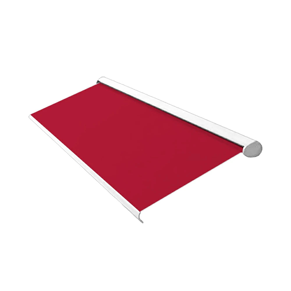SOLARA Electric Retractable Awning White Frame Remote Control Waterproof Aluminium 300/400/500cm Patio Balcony Outdoor Use - Red
