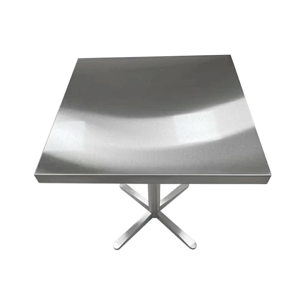 SOLARA Stainless Steel Thick Edge Square Table Heavy Duty Stable Frame Multi-Size 50/60/80cm for Kitchen Café Dining