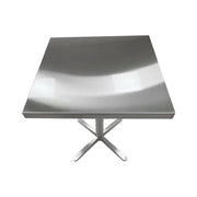 SOLARA Stainless Steel Thick Edge Square Table Heavy Duty Stable Frame Multi-Size 50/60/80cm for Kitchen Café Dining