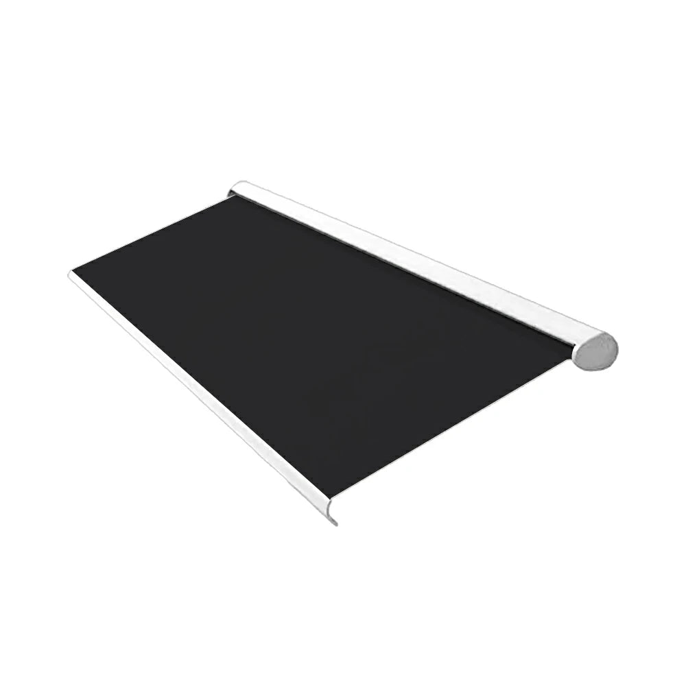SOLARA Electric Retractable Awning White Frame Remote Control Waterproof Aluminium 300/400/500cm Patio Balcony Outdoor Use - Black