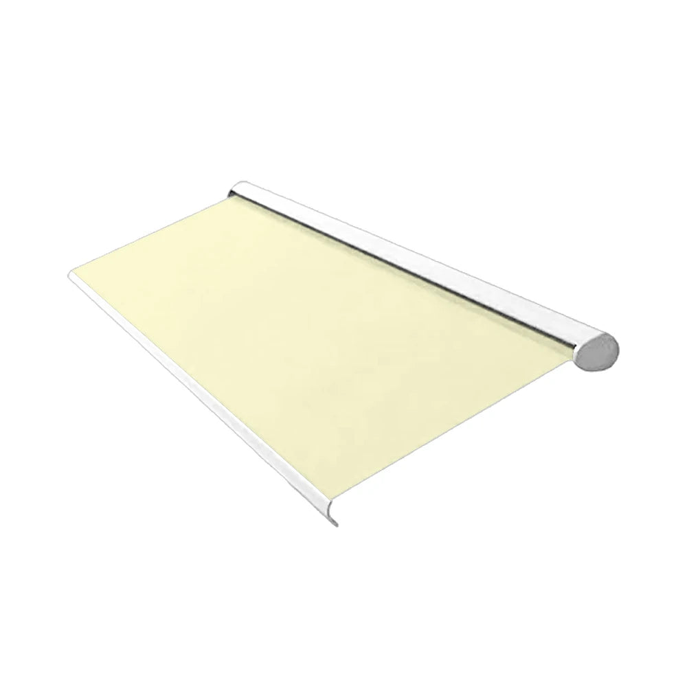 SOLARA Electric Retractable Awning White Frame Remote Control Waterproof Aluminium 300/400/500cm Patio Balcony Outdoor Use - Beige