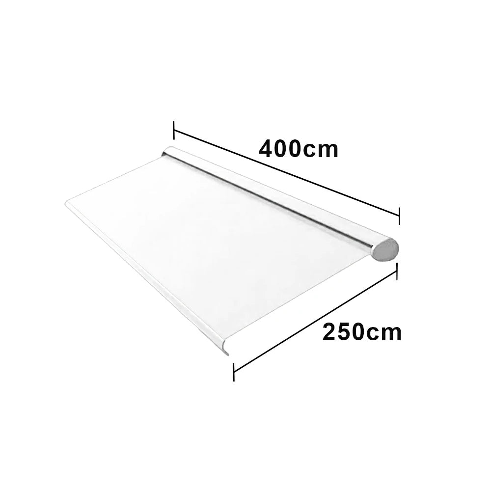 SOLARA Electric Retractable Awning White Frame Remote Control Waterproof Aluminium 300/400/500cm Patio Balcony Outdoor Use - White