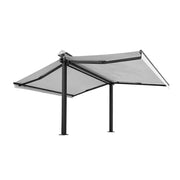 SOLARA Double Folding Awning Large Shade Waterproof Aluminium Frame 300/400/500cm Patio Cafe Backyard Use - White