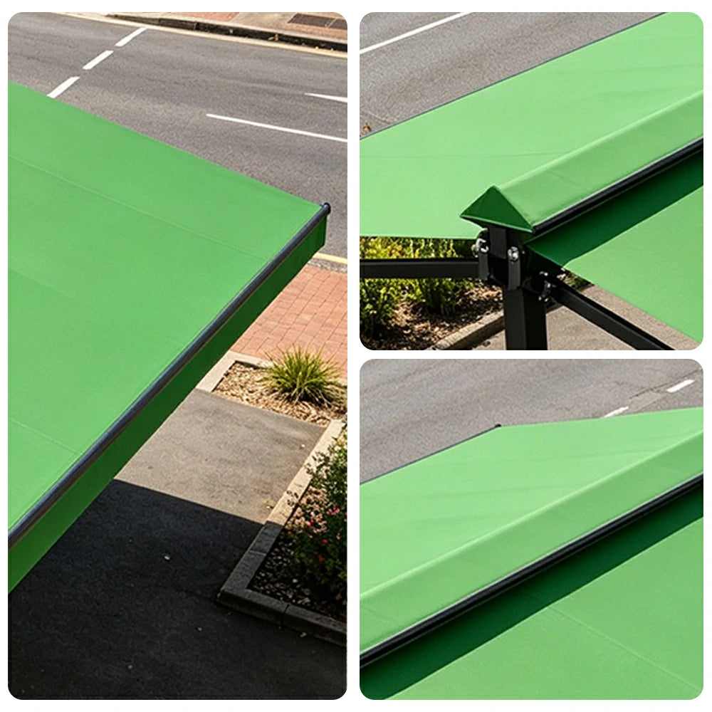 SOLARA Double Folding Awning Large Shade Waterproof Aluminium Frame 300/400/500cm Patio Cafe Backyard Use - Green