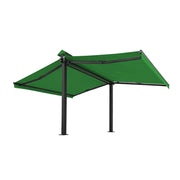 SOLARA Double Folding Awning Large Shade Waterproof Aluminium Frame 300/400/500cm Patio Cafe Backyard Use - Green