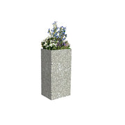SOLARA Terrazzo Planter Box Galvanised Steel Weather Resistant 40cm Patio Cafe Garden Divider - Grey