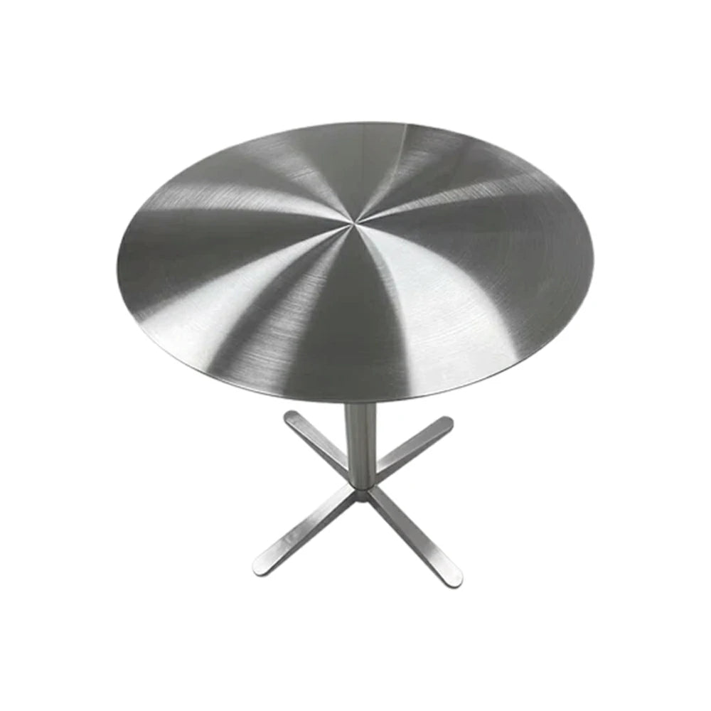 SOLARA Stainless Steel Solid Round Table Heavy Duty Stable Frame Multi-Size 50/60/80cm for Kitchen Café Dining