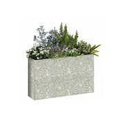 SOLARA Terrazzo Planter Box Outdoor Galvanised Steel Weather Resistant 100/120/150cm Patio Garden Divider Use - Grey