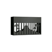 SOLARA Outdoor Signage Planter Box Galvanised Steel Laser Cut Anti Rust 80/100/120cm Commercial Garden Display Use - Black