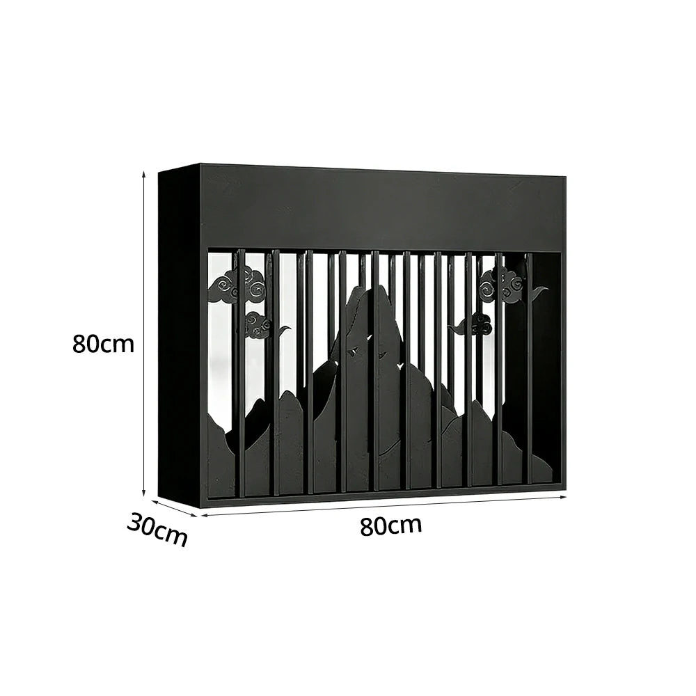 SOLARA Commercial Planter Box with Sign Panel Galvanised Steel Weather Resistant 80/100/120cm Outdoor Landscape Use - Black