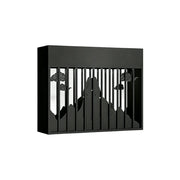 SOLARA Commercial Planter Box with Sign Panel Galvanised Steel Weather Resistant 80/100/120cm Outdoor Landscape Use - Black