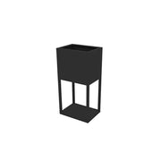 SOLARA Outdoor Planter Box Galvanised Steel Rust Resistant Modular Design 40cm Patio Cafe Garden Use - Black