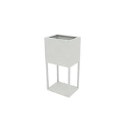 SOLARA Outdoor Planter Box Galvanised Steel Rust Resistant Modular Design 40cm Patio Cafe Garden Use - White