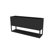 SOLARA Outdoor Planter Box Galvanised Steel Rust Resistant Modular Design 100cm Patio Cafe Garden Use - Black