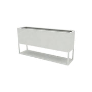 SOLARA Outdoor Planter Box Galvanised Steel Rust Resistant Modular Design 100cm Patio Cafe Garden Use - White