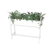SOLARA Outdoor Planter Box Lightweight Galvanised Steel Modular Design 100/120cm Patio Balcony Cafe Use - White