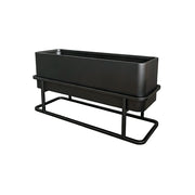 SOLARA Long Outdoor Planter Box Galvanised Steel Rust Resistant 80/100/120cm Patio Cafe Garden Divider Use - Black