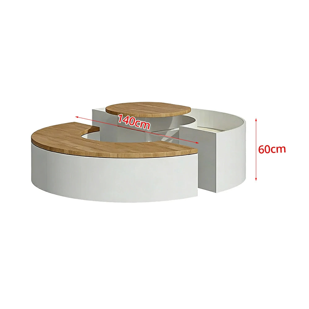 SOLARA Circular Planter Bench Integrated Seat and Table 140/160cm for Outdoor Squares Courtyards Parks - White