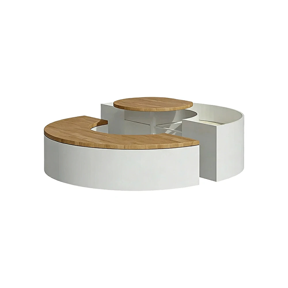SOLARA Circular Planter Bench Integrated Seat and Table 140/160cm for Outdoor Squares Courtyards Parks - White