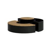 SOLARA Circular Planter Bench Integrated Seat and Table 140/160cm for Outdoor Squares Courtyards Parks - Black
