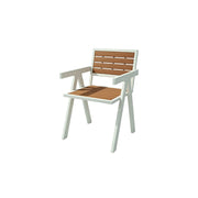SOLARA Outdoor Chair Set of 4 WPC Seat Galvanised Steel Frame for Patio Garden Cafe Balcony - White