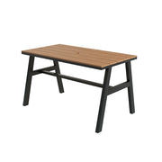 SOLARA Outdoor Dining Table WPC Top Heavy Duty Steel Frame 120/140/160cm for Patio Garden Cafe Restaurant - Black