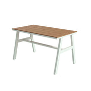 SOLARA Outdoor Dining Table WPC Top Heavy Duty Steel Frame 120/140/160cm for Patio Garden Cafe Restaurant - White