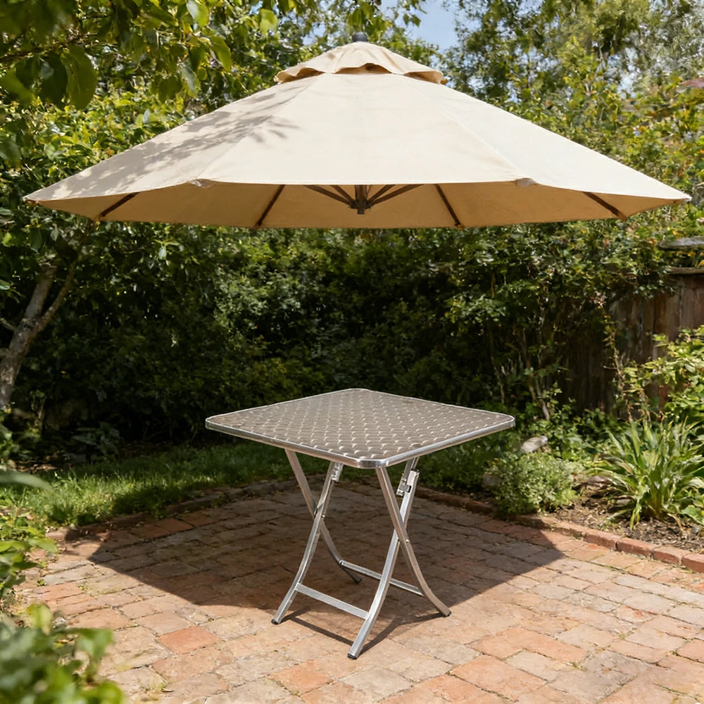 SOLARA Foldable Aluminium Square Outdoor Table Heavy Duty 200kg Load Thick Top Portable Multi-Size 60/70/80cm for Patio Camping