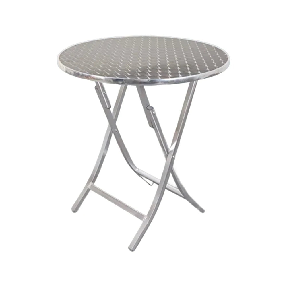 SOLARA Foldable Aluminium Round Outdoor Table Heavy Duty 200kg Load Thick Top Portable Multi-Size 60/70/80cm for Patio Camping