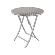 SOLARA Foldable Aluminium Round Outdoor Table Heavy Duty 200kg Load Thick Top Portable Multi-Size 60/70/80cm for Patio Camping