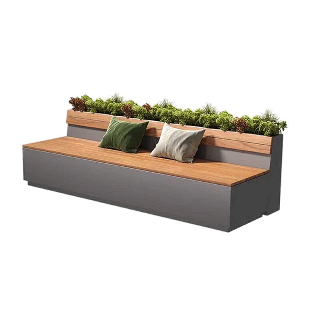 SOLARA 140/180cm Outdoor Planting & Seating Bench Dual Anti-Rust Reinforced Frame Balcony Courtyard Welcome Decor - Grey