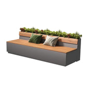 SOLARA 140/180cm Outdoor Planting & Seating Bench Dual Anti-Rust Reinforced Frame Balcony Courtyard Welcome Decor - Grey