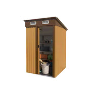 SOLARA Outdoor Storage Shed Sloped Roof Weatherproof Steel Large Capacity for Garden Patio Backyard - Brown