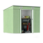 SOLARA Garden Storage Shed Sloped Roof Rust Resistant Ventilated Multi Purpose Outdoor Organizer - Green