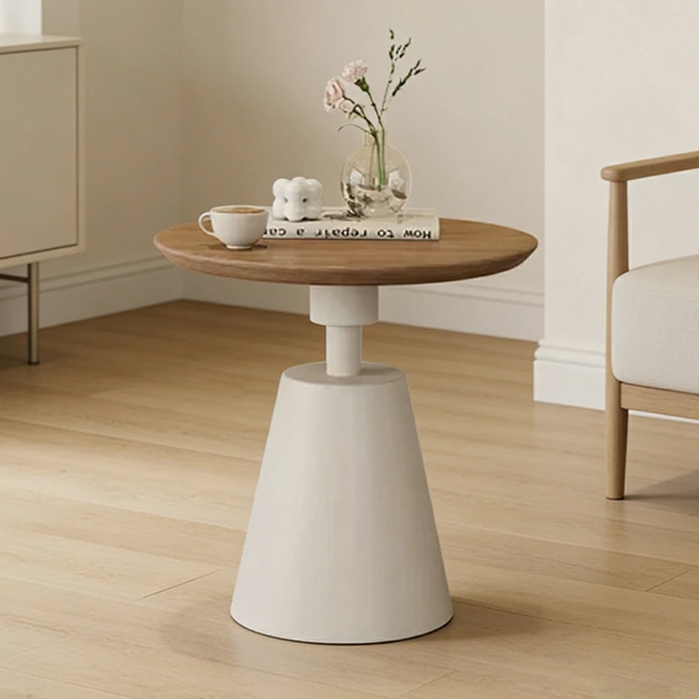 SOLARA 50/60cm Solid Wood Side Table New Zealand Pine Top with Steel Legs for Living Room Bedroom Reading Corner - Wood