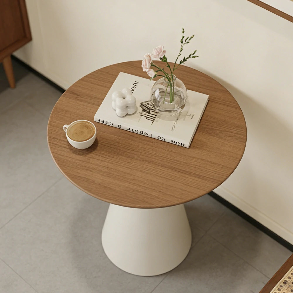 SOLARA 50/60cm Solid Wood Side Table New Zealand Pine Top with Steel Legs for Living Room Bedroom Reading Corner - Wood