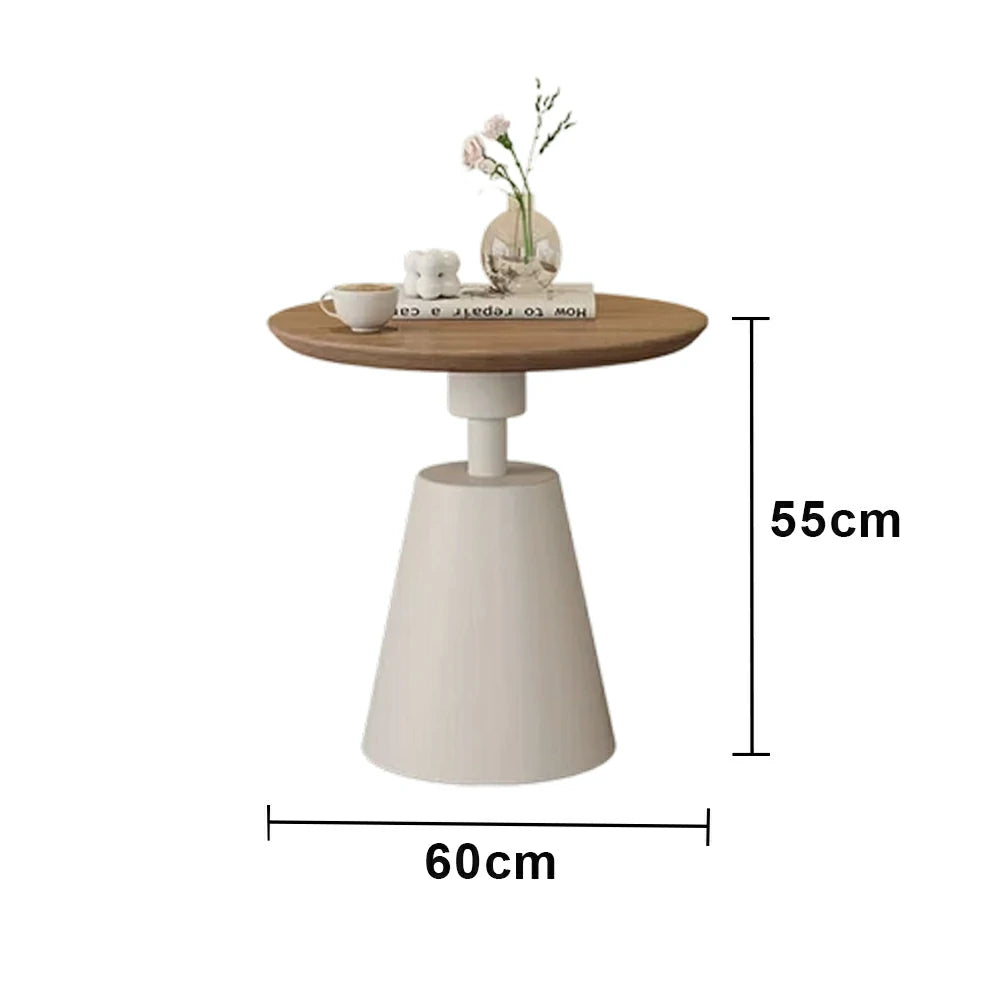 SOLARA 50/60cm Solid Wood Side Table New Zealand Pine Top with Steel Legs for Living Room Bedroom Reading Corner - Wood