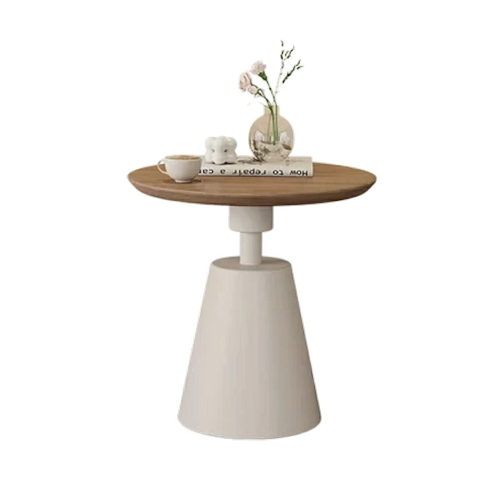 SOLARA 50/60cm Solid Wood Side Table New Zealand Pine Top with Steel Legs for Living Room Bedroom Reading Corner - Wood