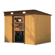 SOLARA Garden Storage Shed Sloped Roof Rust Resistant Ventilated Multi Purpose Outdoor Organizer - Yellow