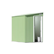 SOLARA Outdoor Storage Shed Sloped Roof Side Door Weatherproof Steel Large Capacity for Garden Patio Backyard - Green