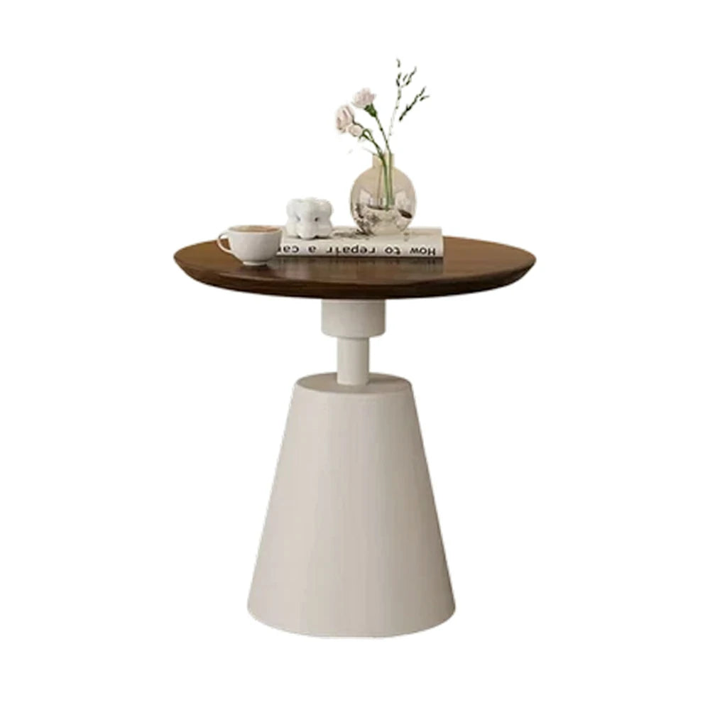 SOLARA 50/60cm Solid Wood Side Table New Zealand Pine Top with Steel Legs for Living Room Bedroom Reading Corner - Walnut