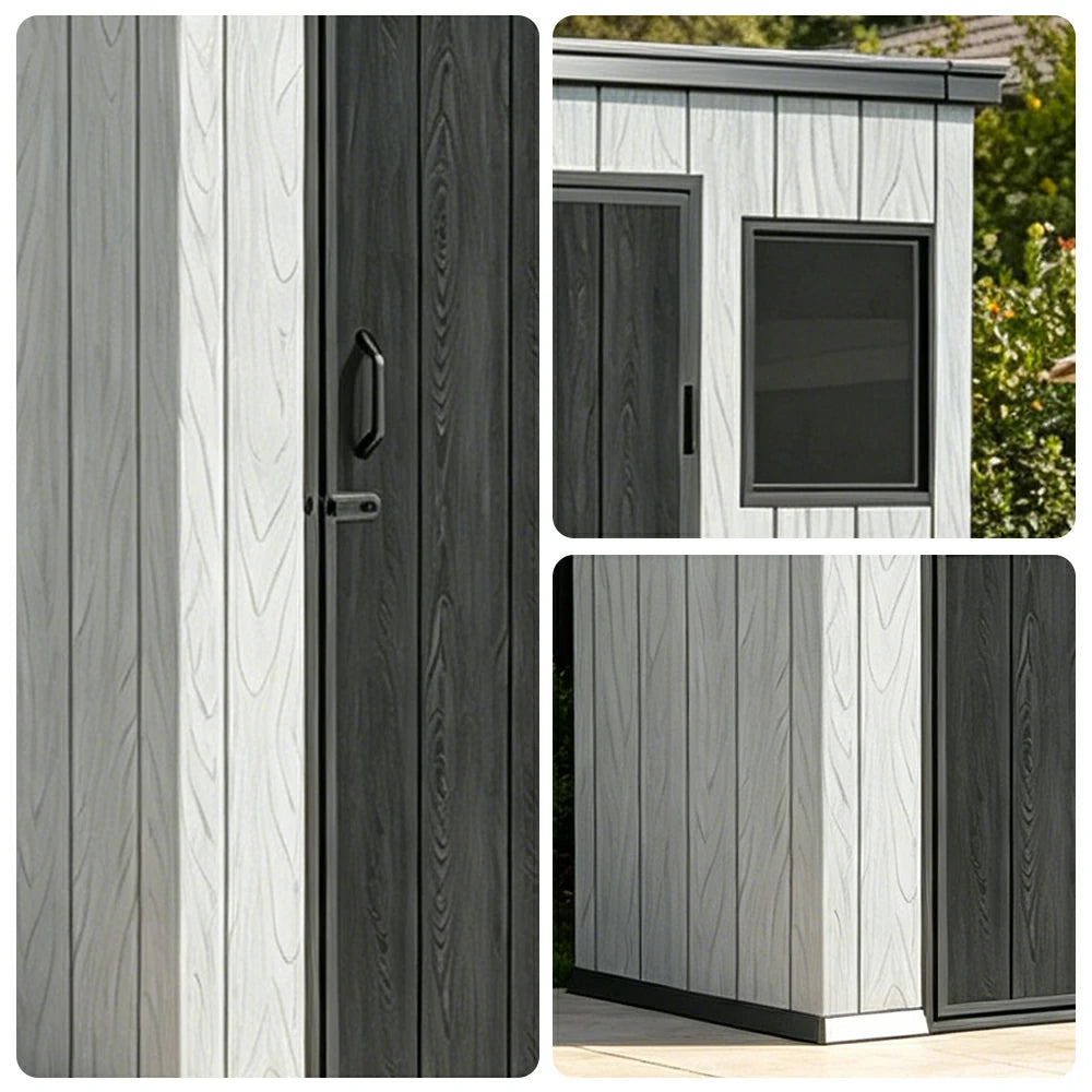 SOLARA 5x3FT Outdoor Storage Shed Reinforced Structure Double Door Weather Resistant Large Capacity for Garden Backyard Patio