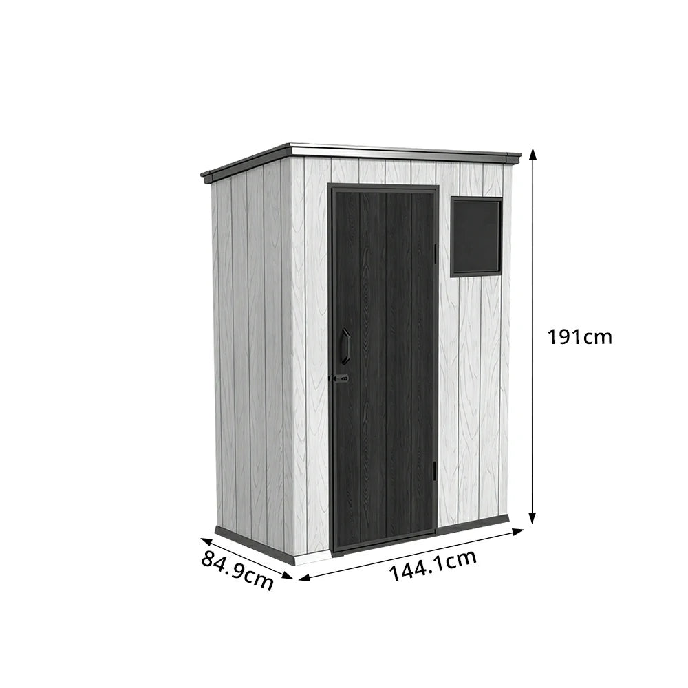 SOLARA 5x3FT Outdoor Storage Shed Reinforced Structure Double Door Weather Resistant Large Capacity for Garden Backyard Patio
