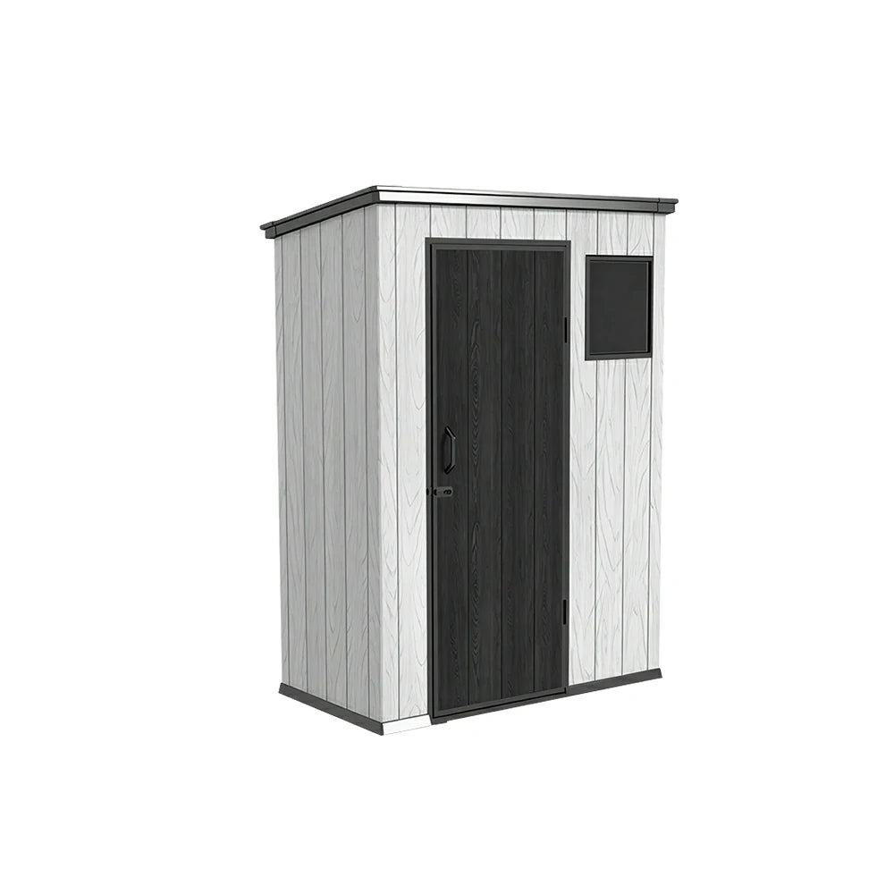SOLARA 5x3FT Outdoor Storage Shed Reinforced Structure Double Door Weather Resistant Large Capacity for Garden Backyard Patio
