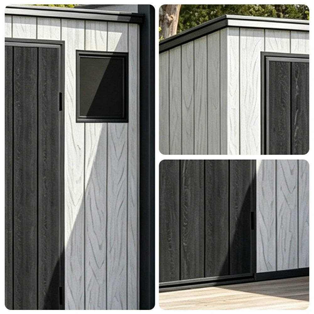 SOLARA 5x4FT Outdoor Storage Shed Reinforced Structure Double Door Weather Resistant Large Capacity for Garden Backyard Patio