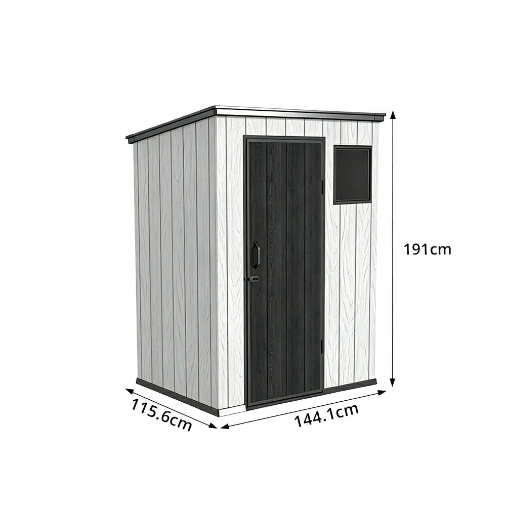 SOLARA 5x4FT Outdoor Storage Shed Reinforced Structure Double Door Weather Resistant Large Capacity for Garden Backyard Patio