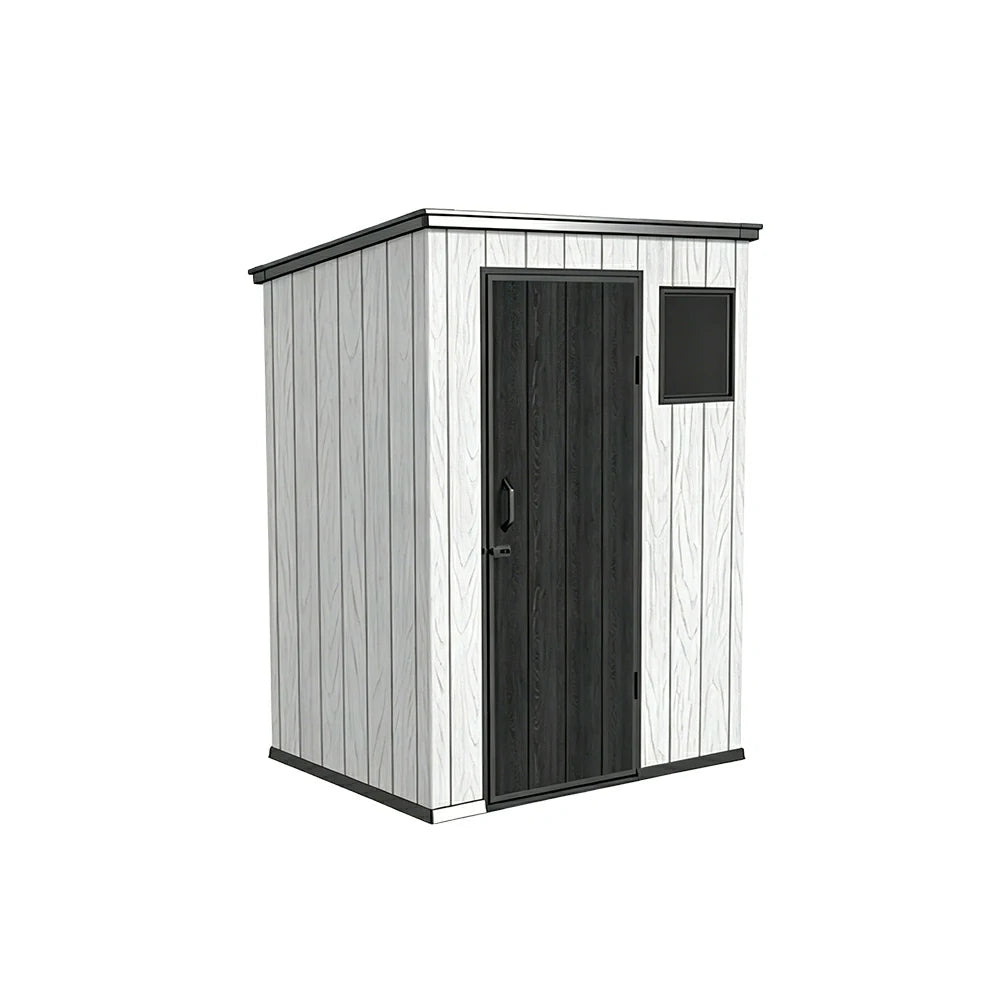 SOLARA 5x4FT Outdoor Storage Shed Reinforced Structure Double Door Weather Resistant Large Capacity for Garden Backyard Patio