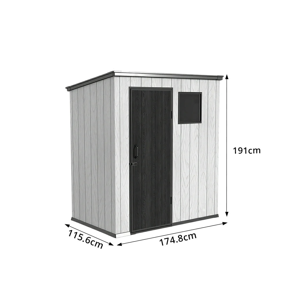 SOLARA 6x4FT Outdoor Storage Shed Reinforced Structure Double Door Weather Resistant Large Capacity for Garden Backyard Patio